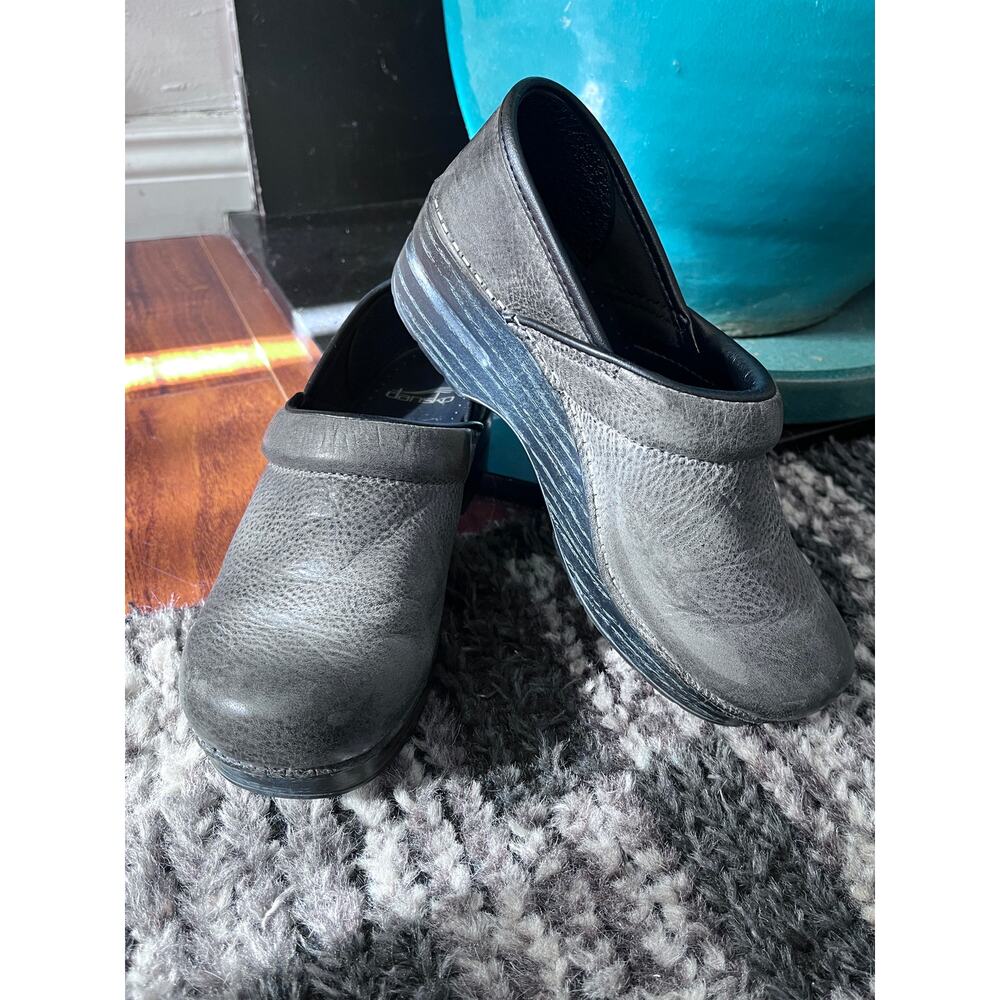 Dansko Professional Slate Gray Oiled Leather Clogs Size EU 37 US 6.5 7